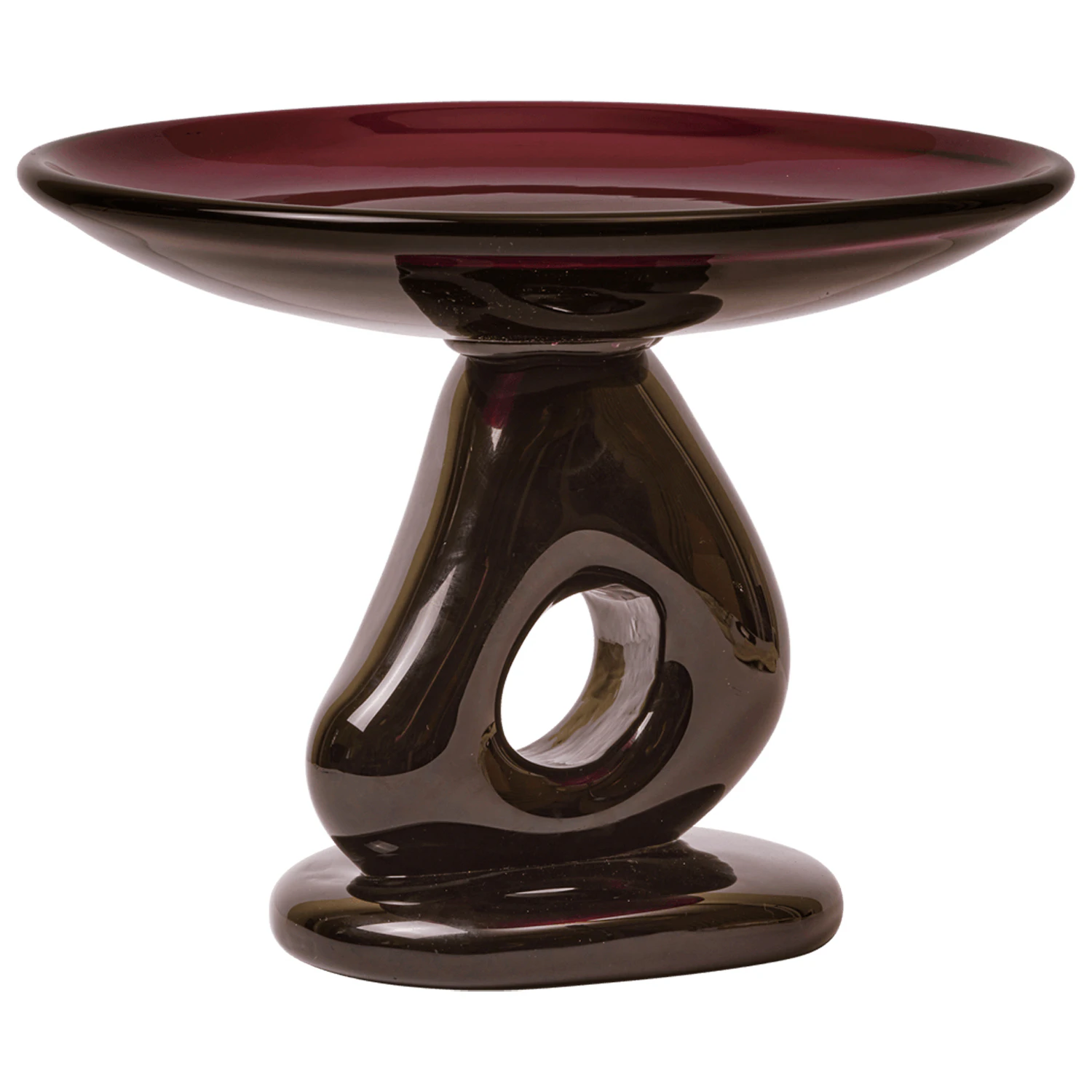 Ferm Living Damo Serveringsfat 30 Cm - Uppl&auml;ggningsfat Munbl&aring;st Glas Dark Grape