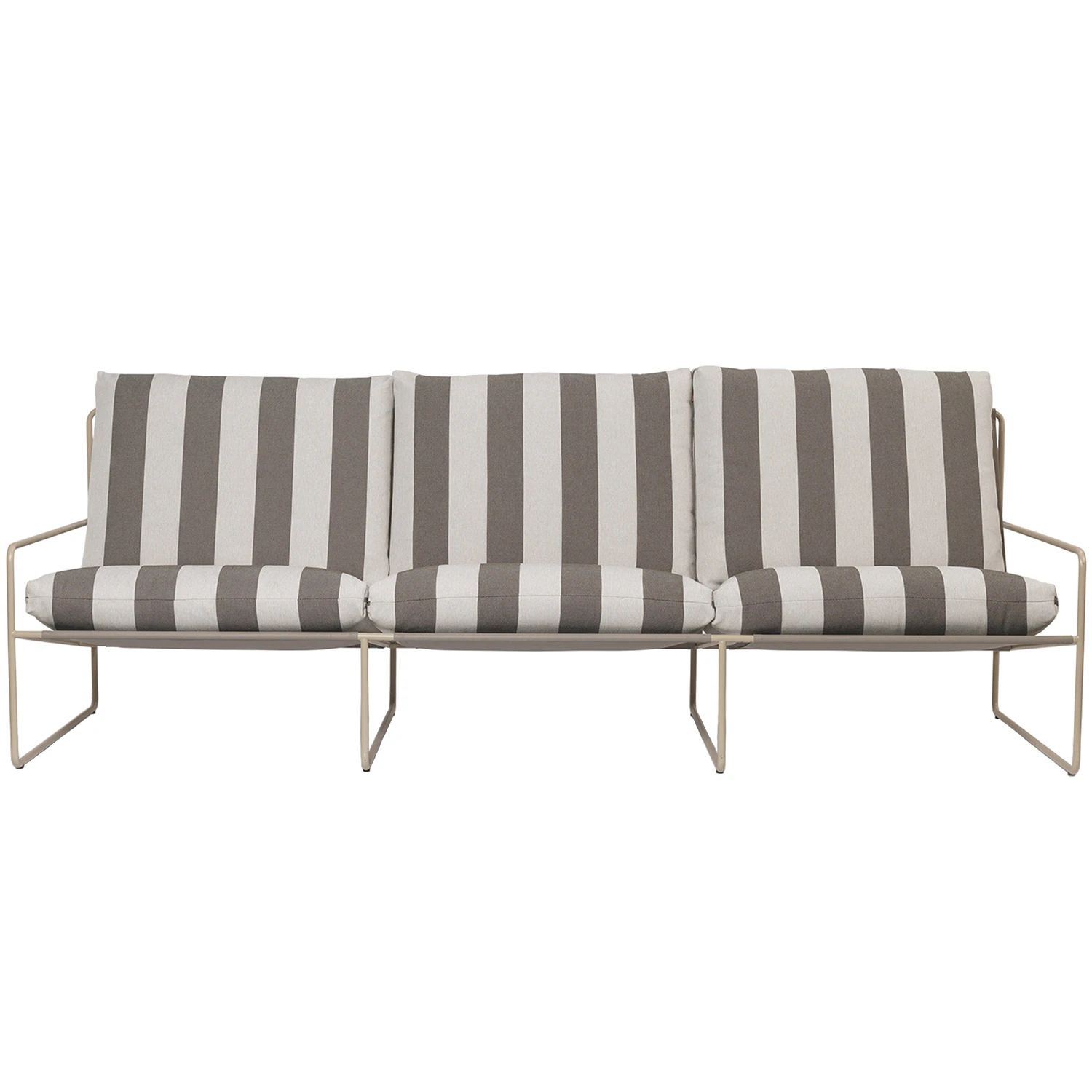 ferm living desert 3-sitssoffa kashmir / stripe - bänkar stål striped