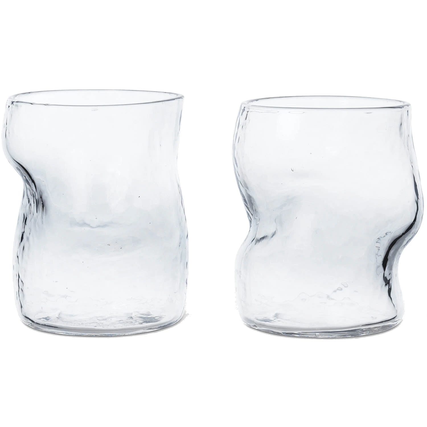 ferm living dimple 2-pack - dricksglas glas klar