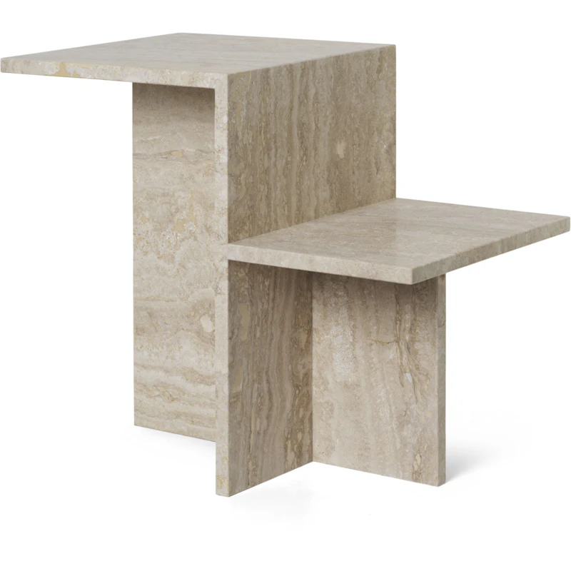Distinct Sidobord, Travertine Sand