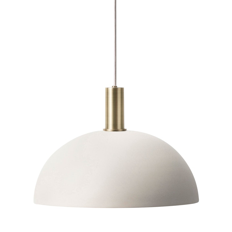 Dome Pendel Låg, Ljusgrå/Mässing