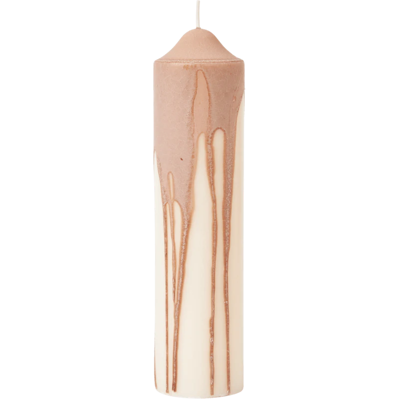 Dryp Blockljus 20 cm, Beige