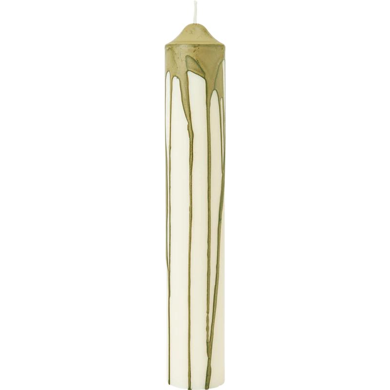 Dryp Blockljus 30 cm, Olivgrön