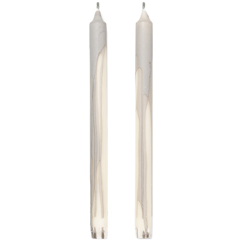 Dryp Ljus 30 cm 2-pack, Varmgrå