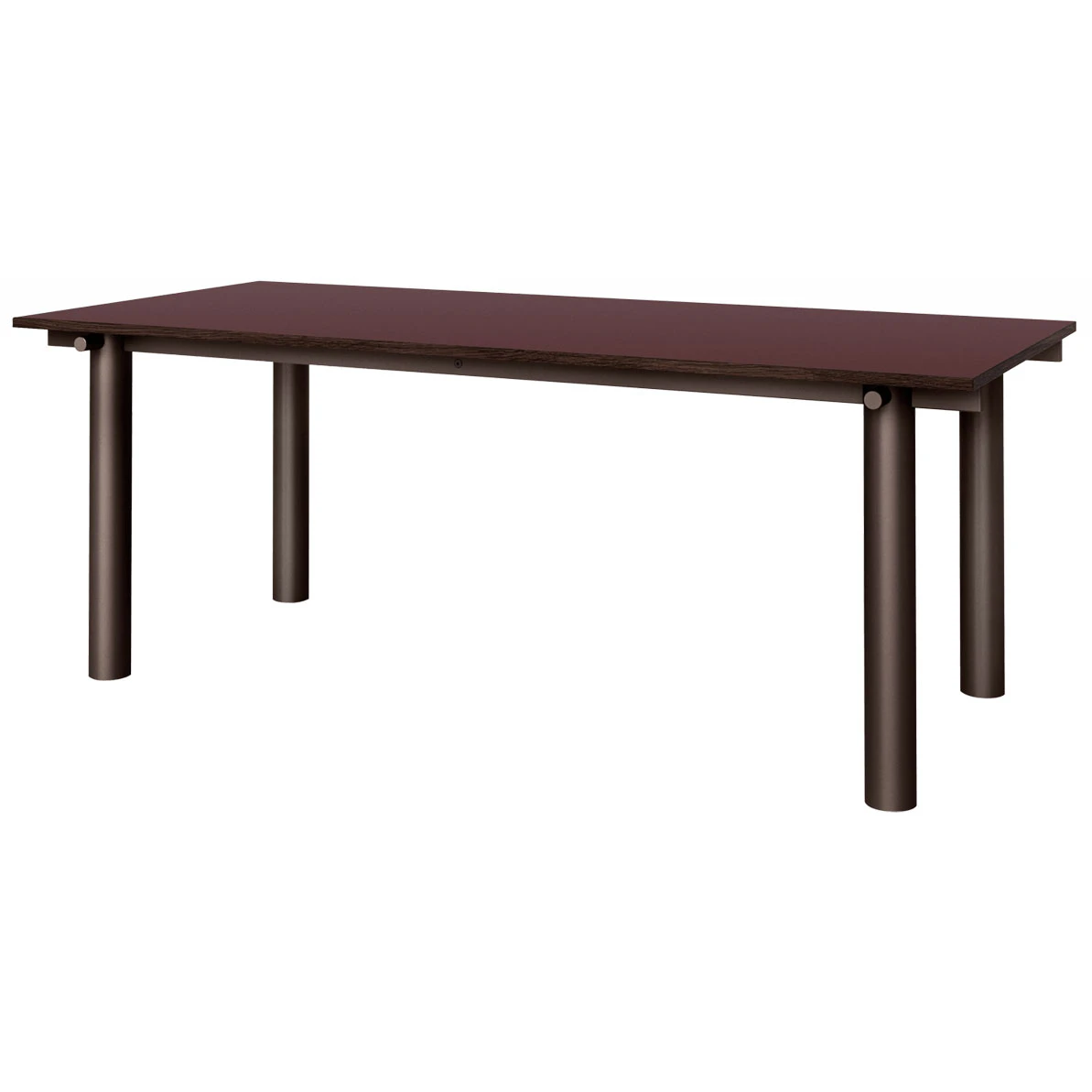 ferm living atura matbord 90x200 cm / vinröd - stål dark chocolate