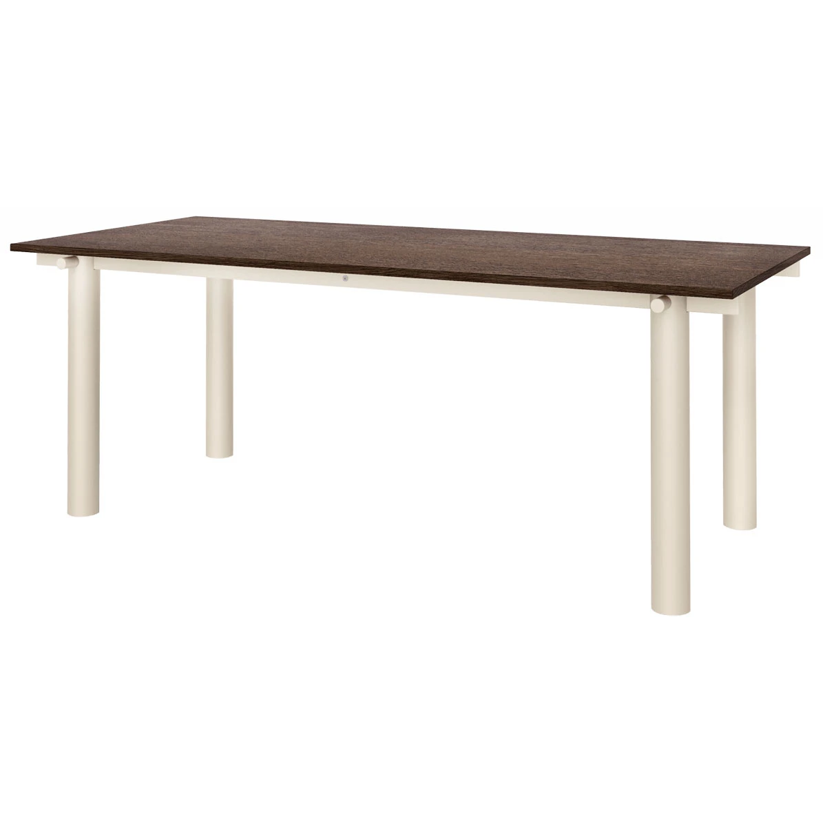 ferm living atura matbord 90x200 cm ljus kashmir / mörkbetsad - ek mörk ek