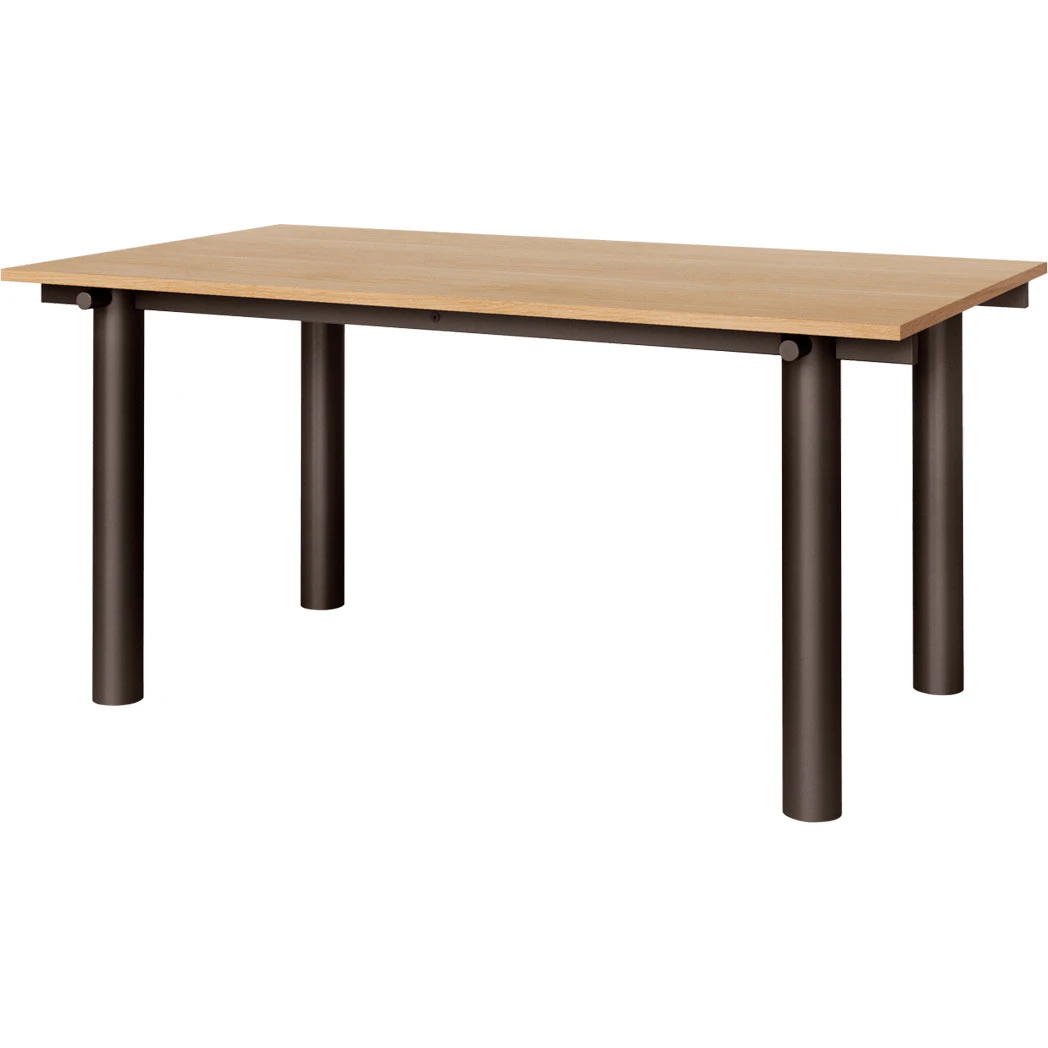 ferm living atura matbord 90x160 cm dark chocolate / fanér - stål ek