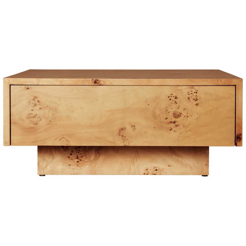 Burl Soffbord Med Förvaring 70x70 cm, Naturligt Vrilträ