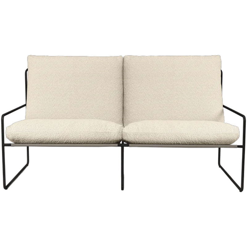 Desert 2-Sitssoffa, Svart / Off-White Bouclé