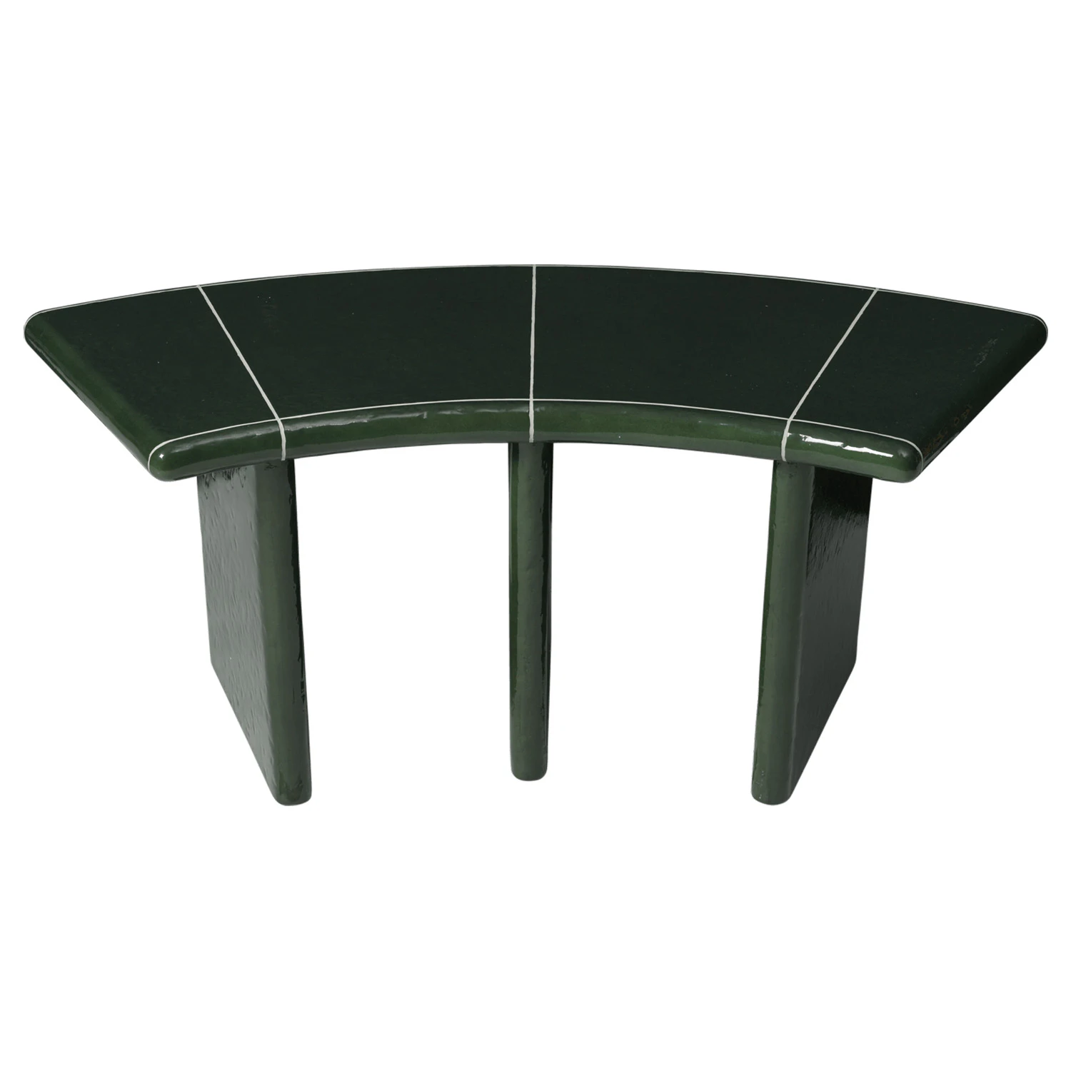 ferm living deya bänk - bänkar betong mörkgrön