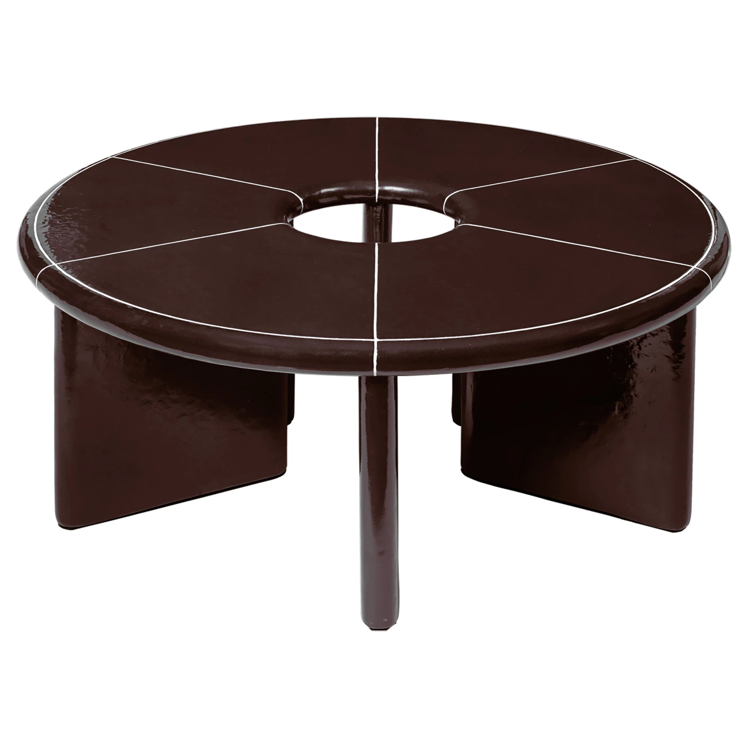 ferm living deya soffbord ø80 - soffbord glasfiber kastanj