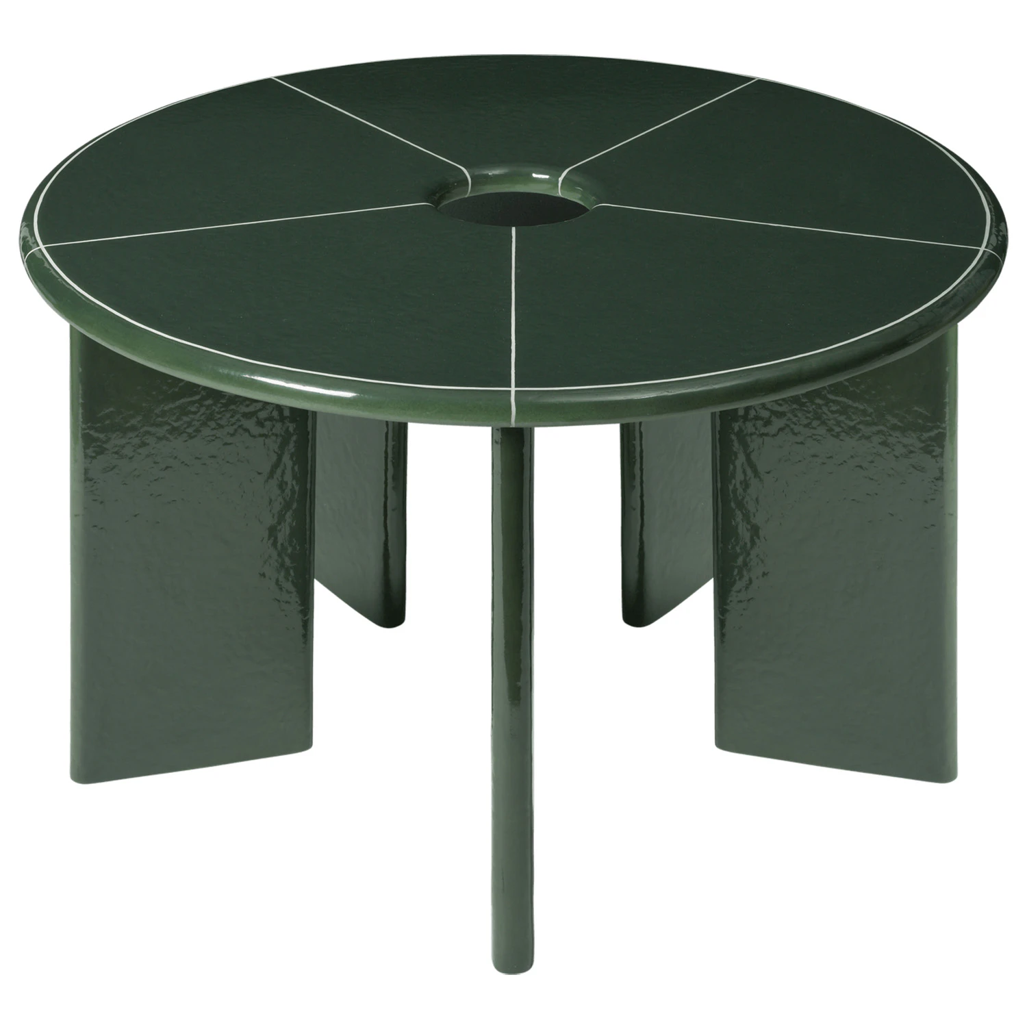 ferm living deya bord ø120 - betong mörkgrön