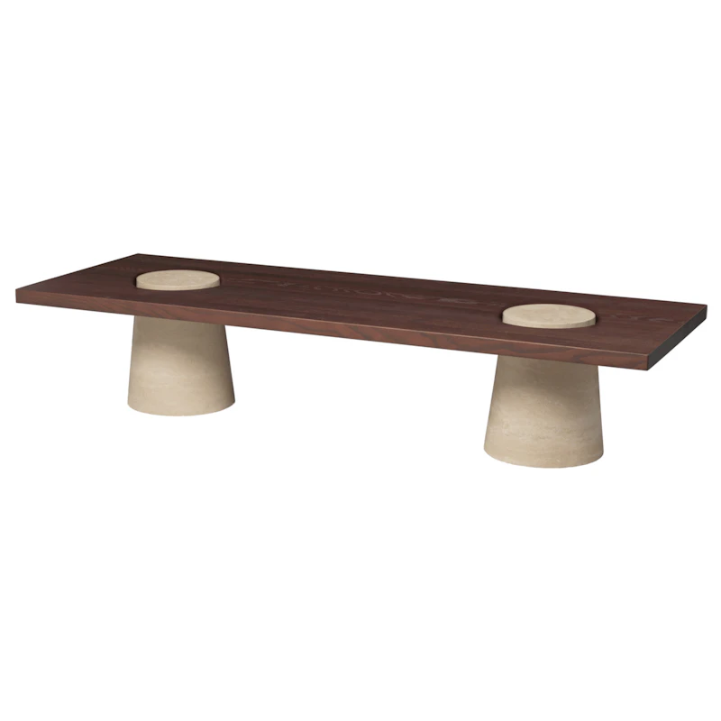 Grova Travertin Soffbord 55x155 cm