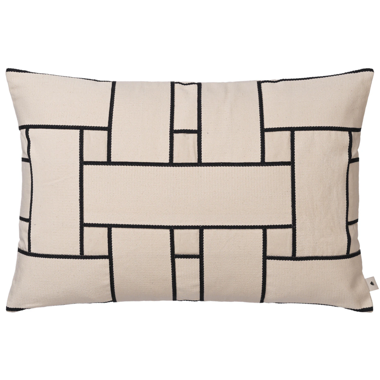 Ferm Living Lattice Offset Kuddfodral 40x60 Cm Off-white/ - Prydnadskuddar & Fodral Ekologisk Bomull Svart
