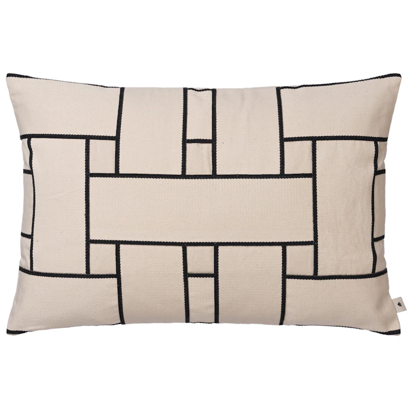 Lattice Offset Kuddfodral 40x60 cm, Off-white/Svart