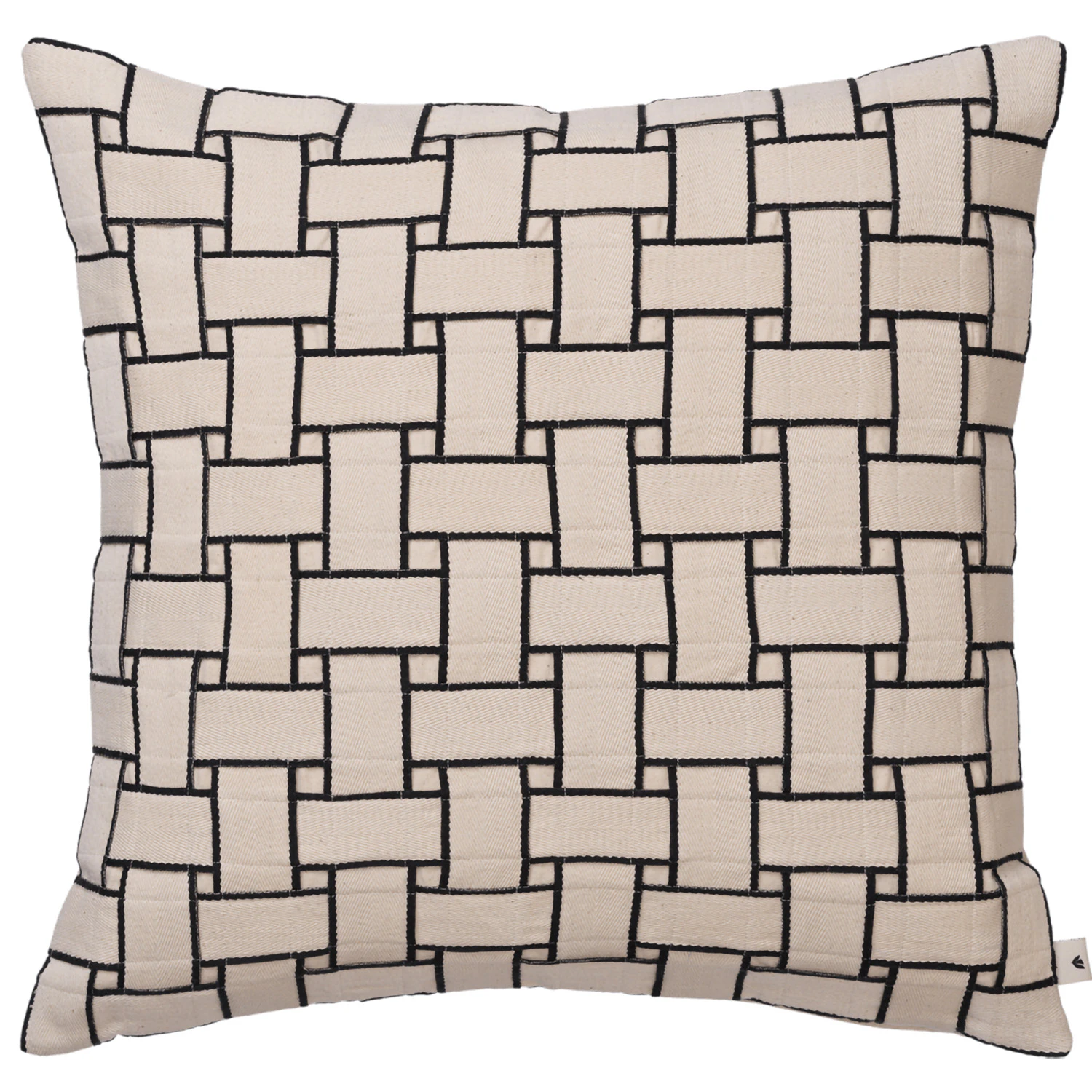 Ferm Living Lattice Kuddfodral 50x50 Cm Off-white/ - Prydnadskuddar & Fodral Ekologisk Bomull Svart