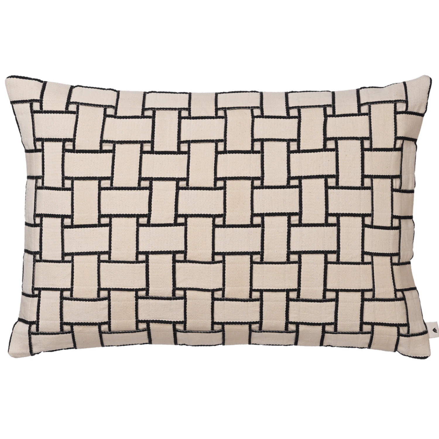Ferm Living Lattice Kuddfodral 40x60 Cm Off-white/ - Prydnadskuddar & Fodral Ekologisk Bomull Svart