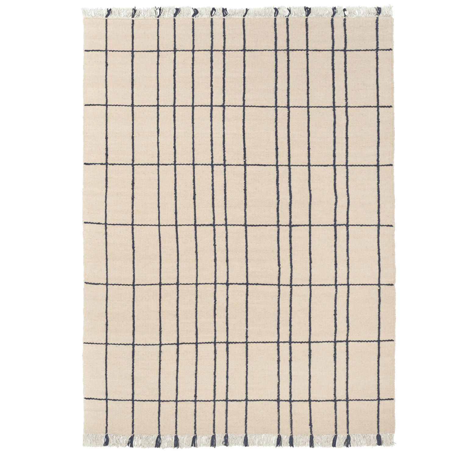 Ferm Living Sen Matta 140x200 Cm - Mönstrade mattor Ull Indigo