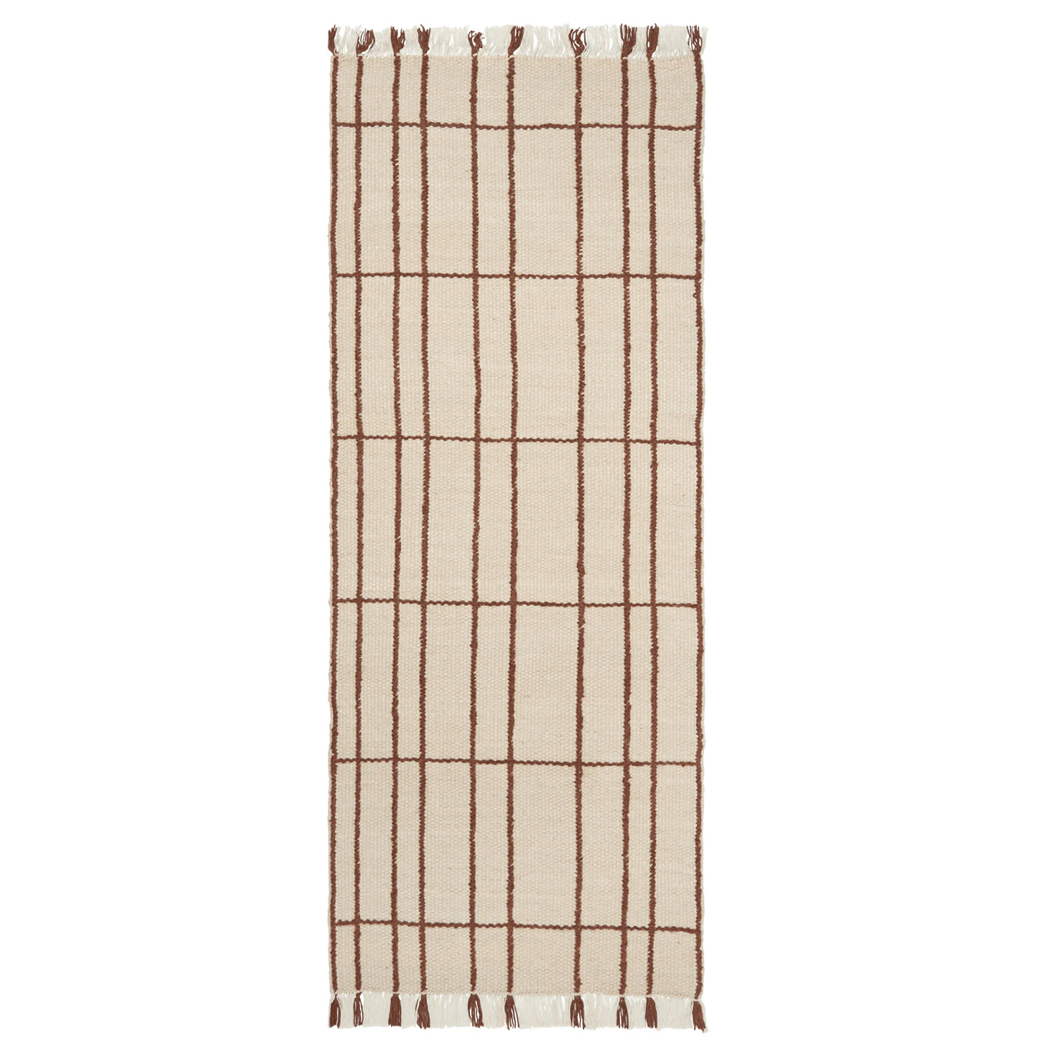 Ferm Living Sen Matta 80x200 Cm - Mönstrade mattor Ull Kastanj