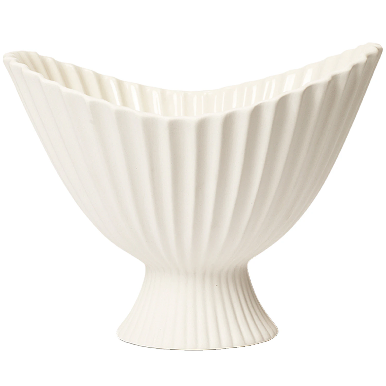 Ferm Living Fountain Centrepiece Sk&aring;l 28 Cm - Sk&aring;lar & Uppl&auml;ggningsfat Stengods Off-White