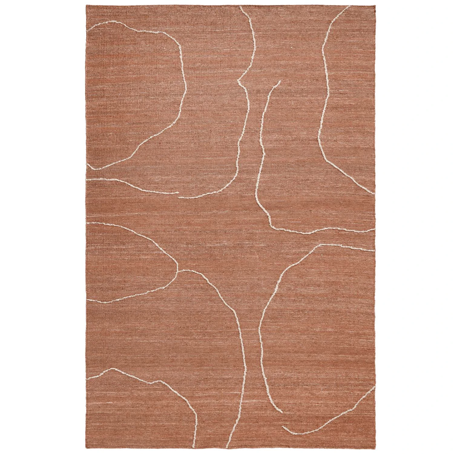 Ferm Living Gesso Matta 200x300 Cm Terrakotta - Mönstrade mattor Ull Off-White