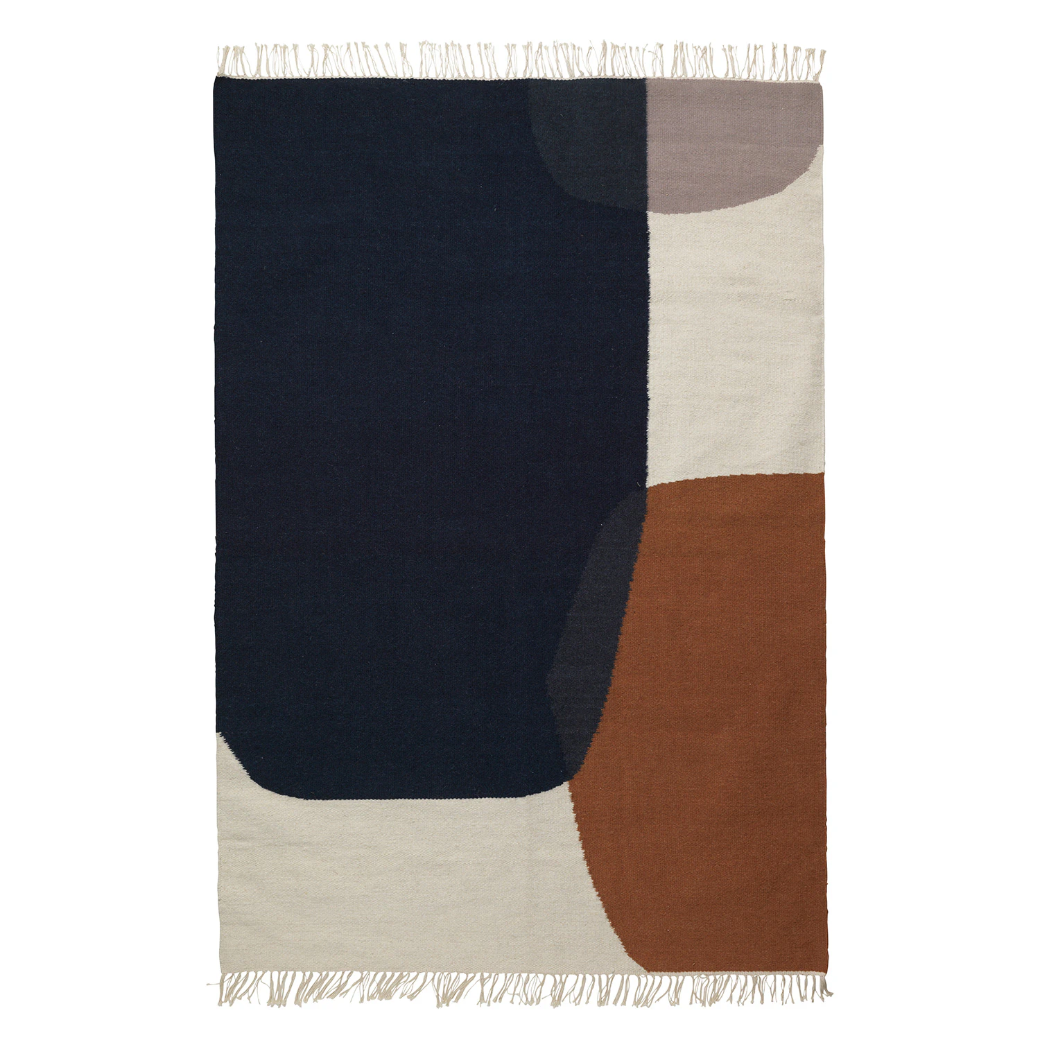 Ferm Living Kelim Matta Merge 140x200 Cm - Mönstrade mattor Ull Blå