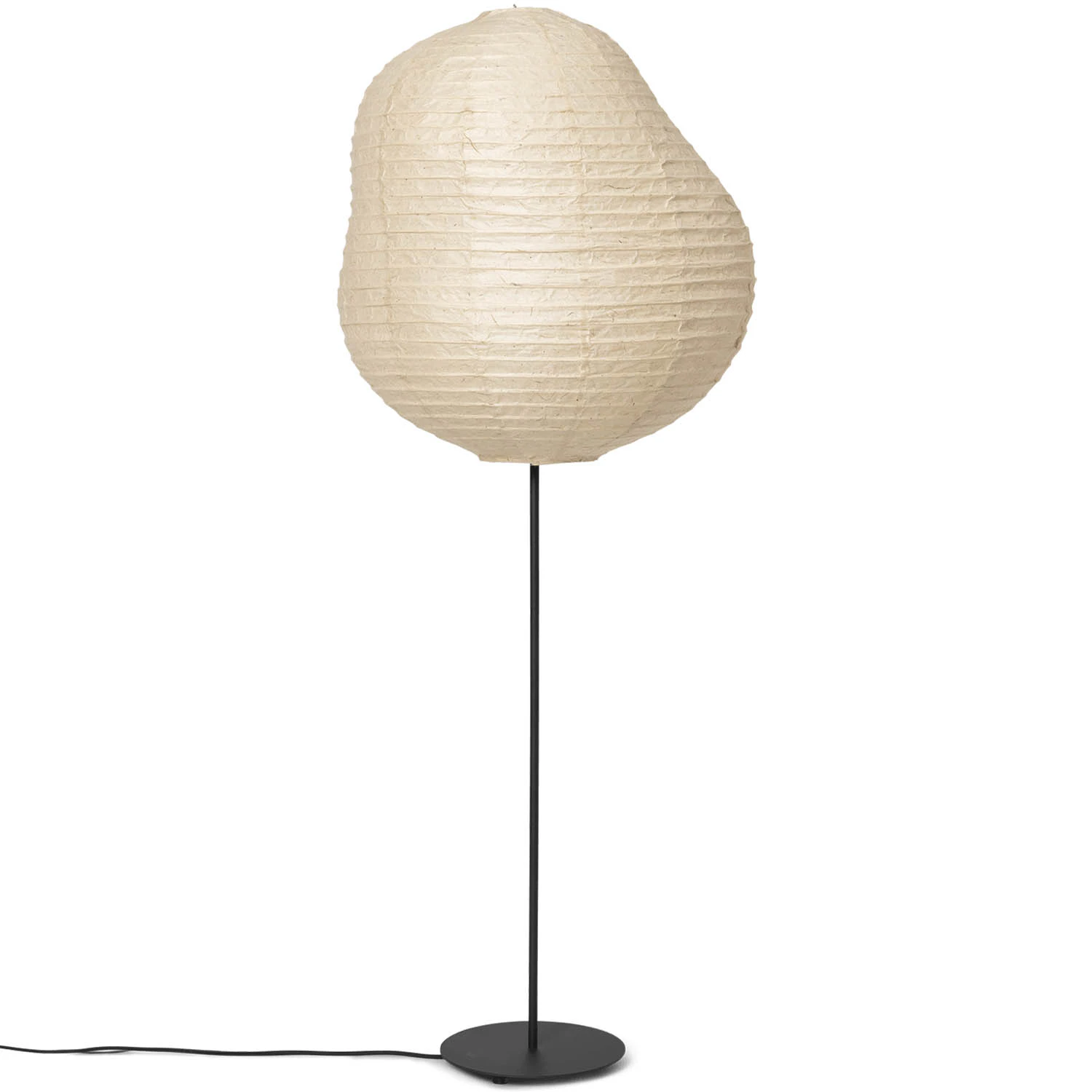 Ferm Living Kurbis Golvlampa &Oslash;60 Cm Natural/ Tall - Golvlampor Rostfritt St&aring;l Svart