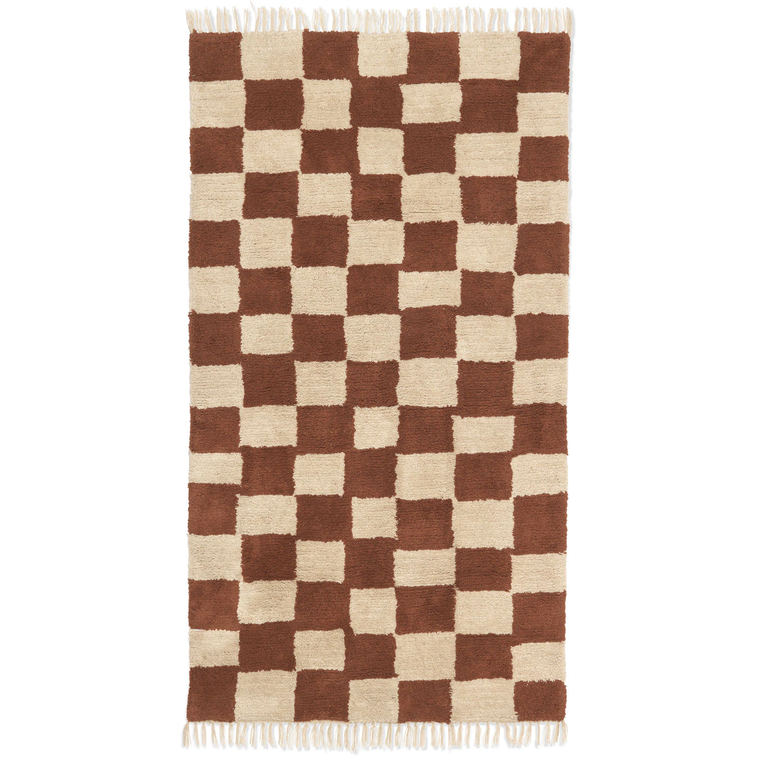 Ferm Living Mara Tvättbar Matta 80x150 Cm Rust Red - Mönstrade mattor Ekologisk Bomull Roströd