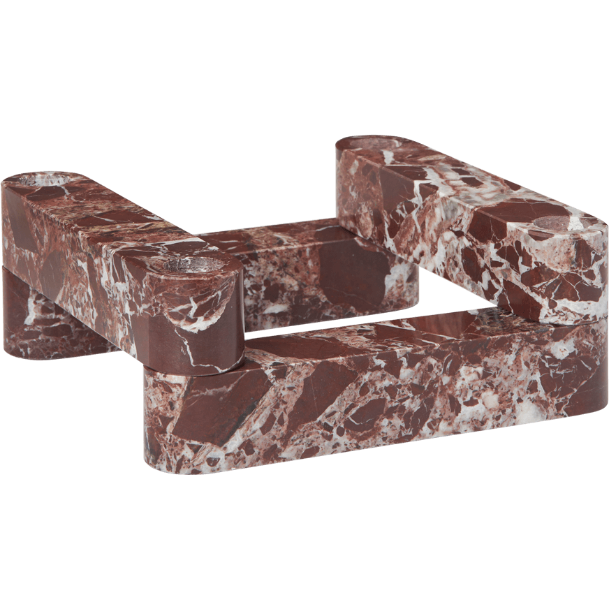 Ferm Living Newel Ljusstake Modul&auml;r Rosso - Ljusstakar Marmor Rosso Levanto