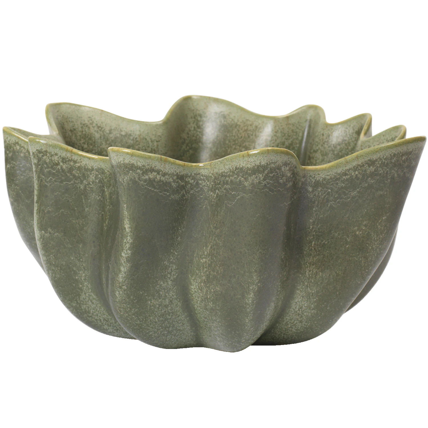 Ferm Living Nium Sk&aring;l &Oslash;36 Cm - Sk&aring;lar & Uppl&auml;ggningsfat Stengods Dark sage