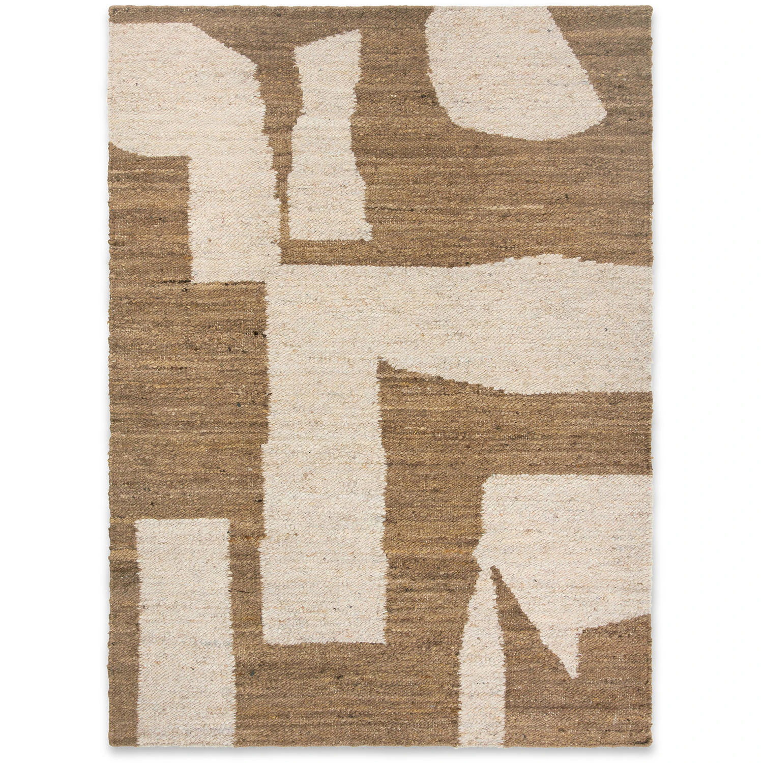 Ferm Living Piece Matta 140x200 Cm /toffee - Mönstrade mattor Nyzeeländsk Ull Off-White