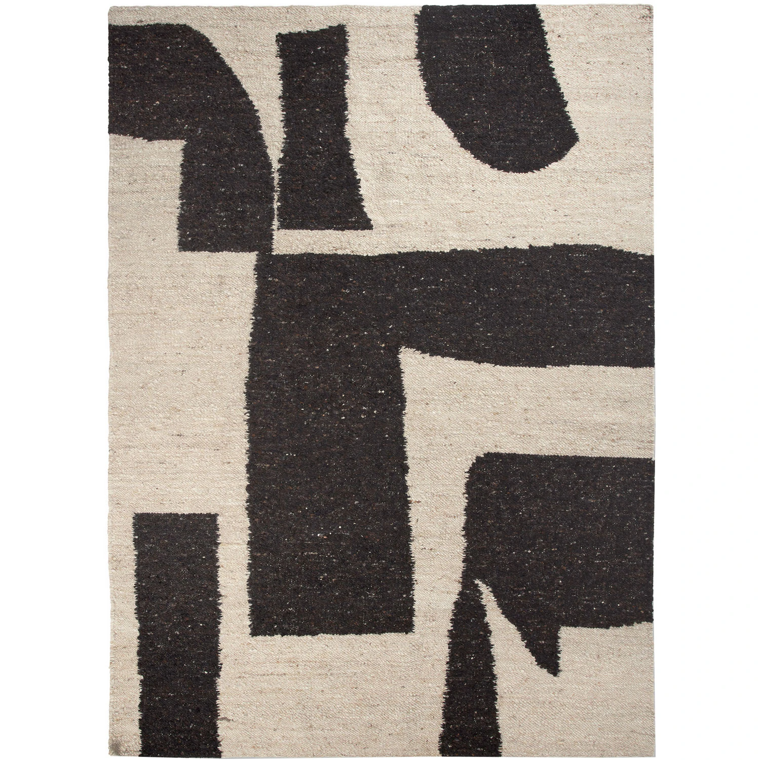 Ferm Living Piece Matta 300x200 Cm /kaffe - Mönstrade mattor Nyzeeländsk Ull Off-White