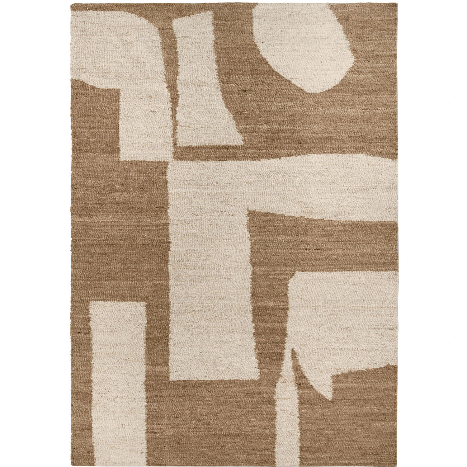 Ferm Living Piece Matta 300x200 Cm Naturvit/toffee - Mönstrade mattor Nyzeeländsk Ull Off-White