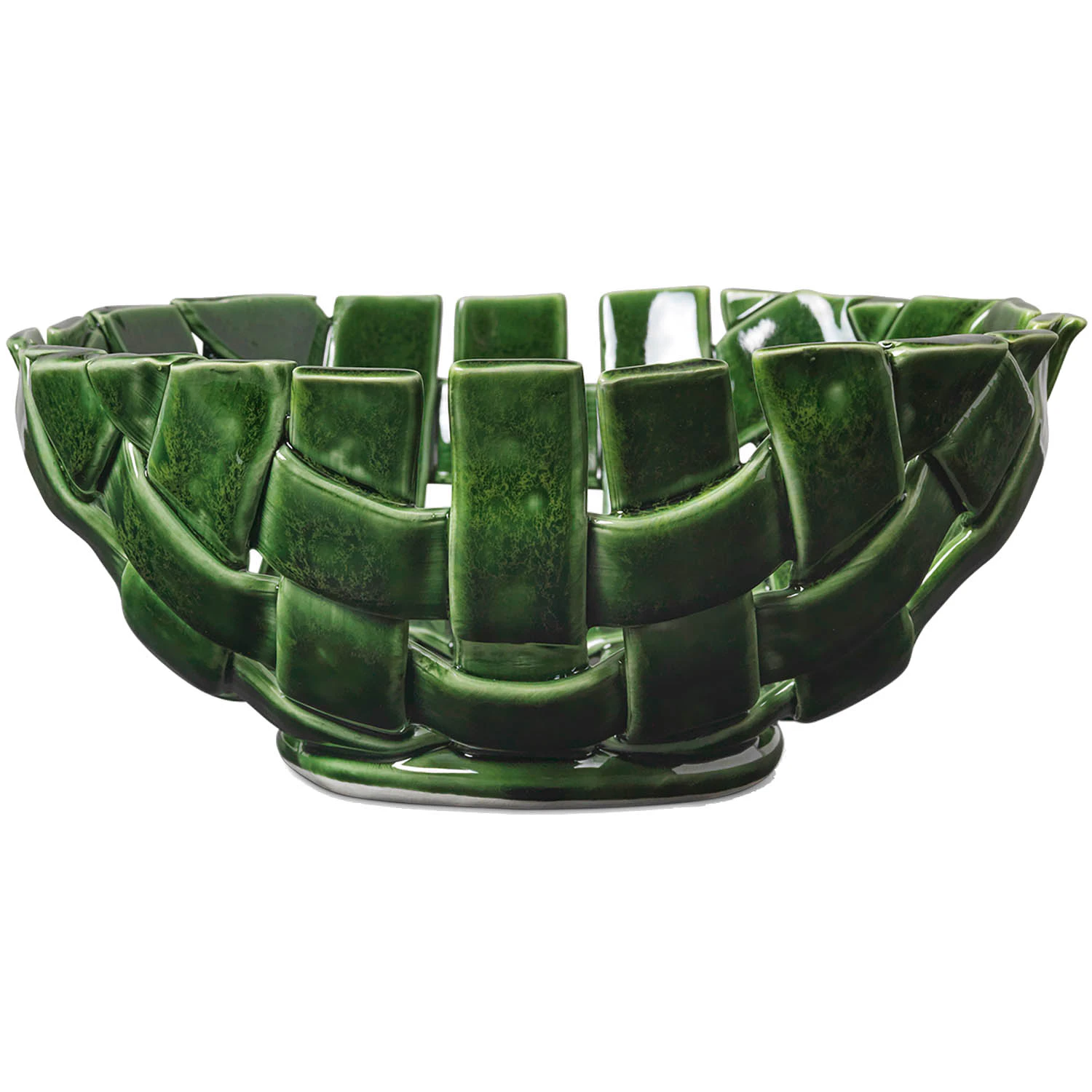 Ferm Living Plait Sk&aring;l &Oslash;24 Smaragdgr&ouml;n - Serveringssk&aring;lar Keramik Emerald Green