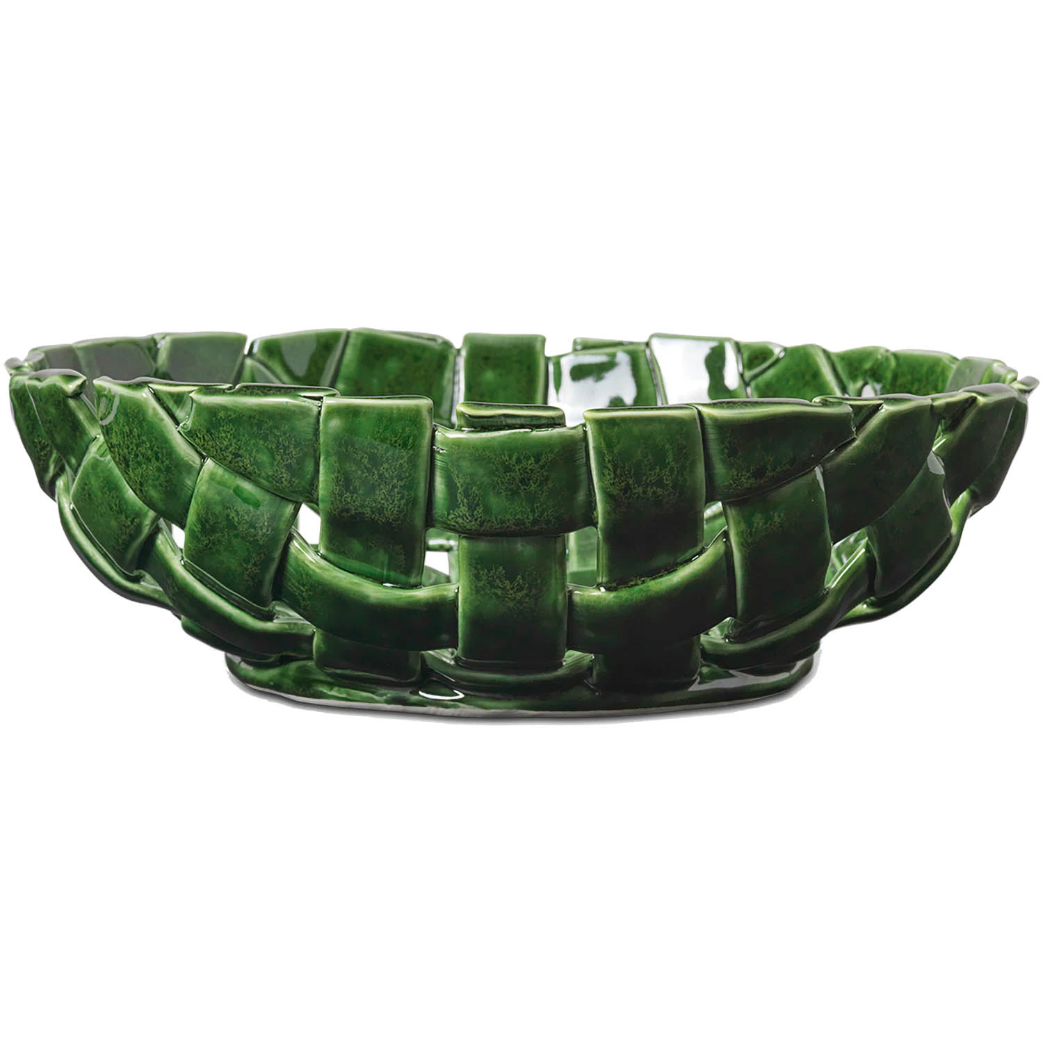 Ferm Living Plait Sk&aring;l &Oslash;30 Cm Smaragdgr&ouml;n - Serveringssk&aring;lar Keramik Emerald Green