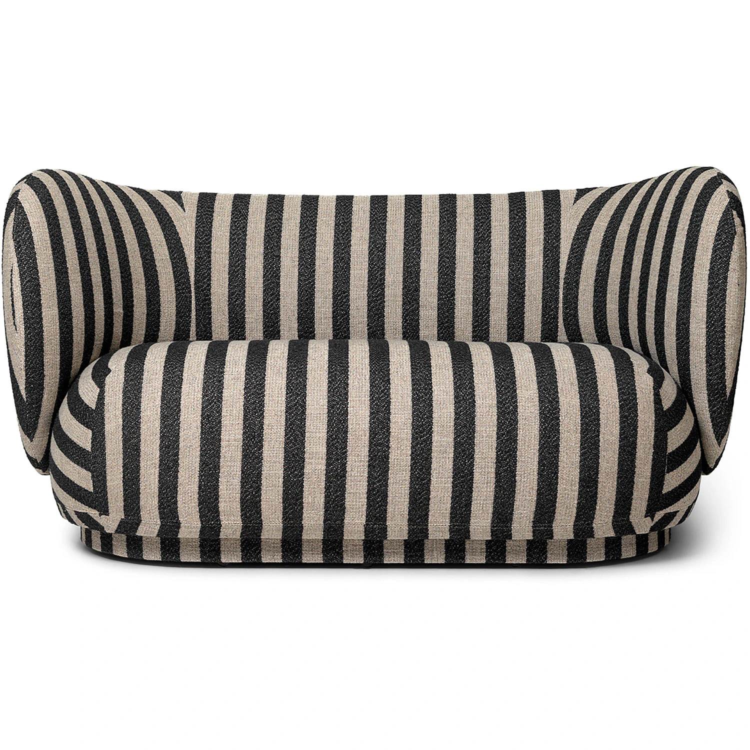 ferm living rico 2-sitssoffa louisiana sand / - 2-sitssoffor textil svart