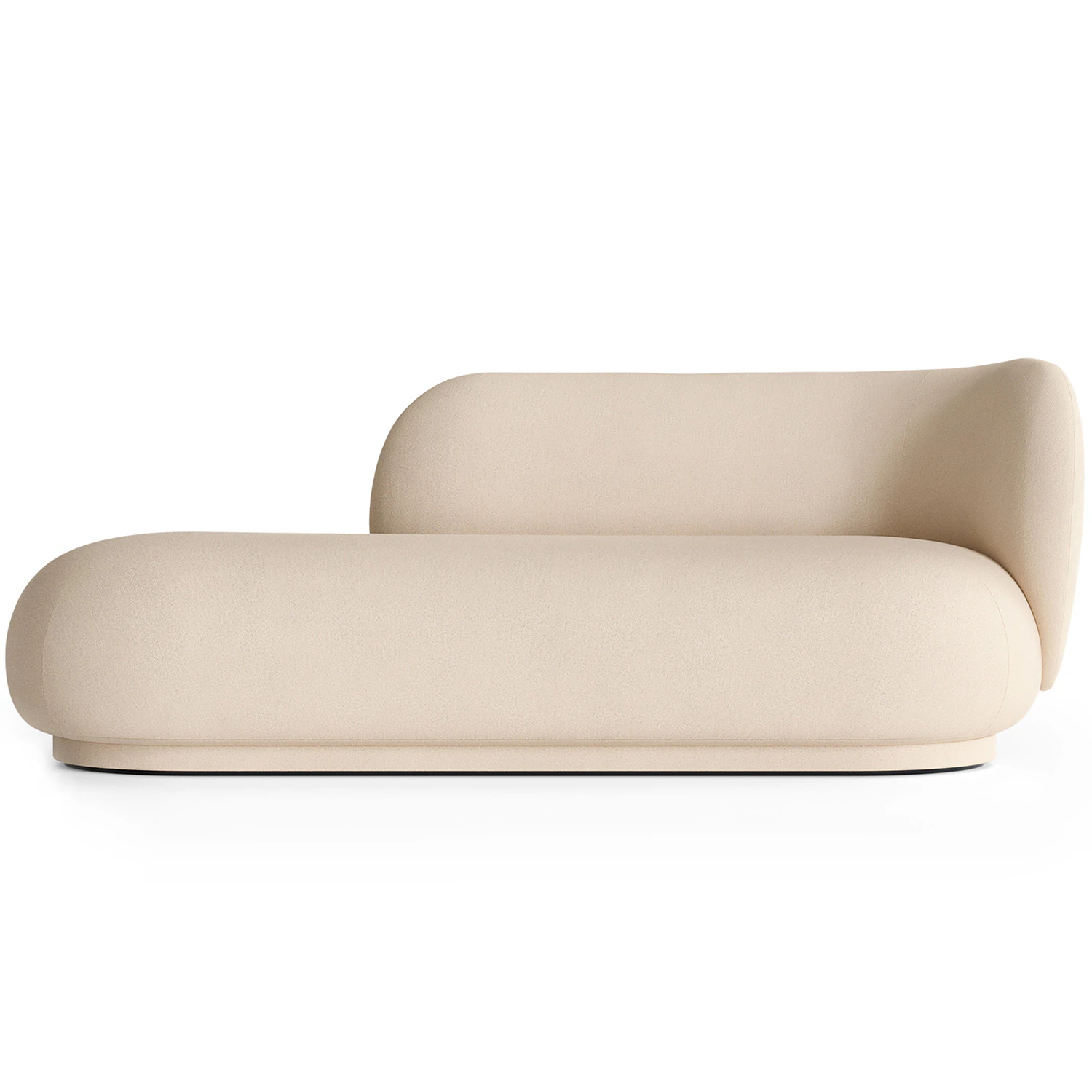 ferm living rico brushed divan höger - hörnsoffor & divansoffor polyester off-white