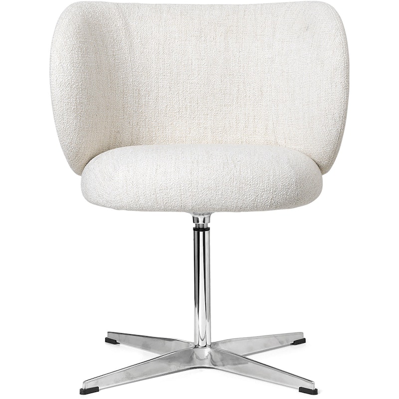 Rico Dining Swivel Bouclé Stol, Off-white