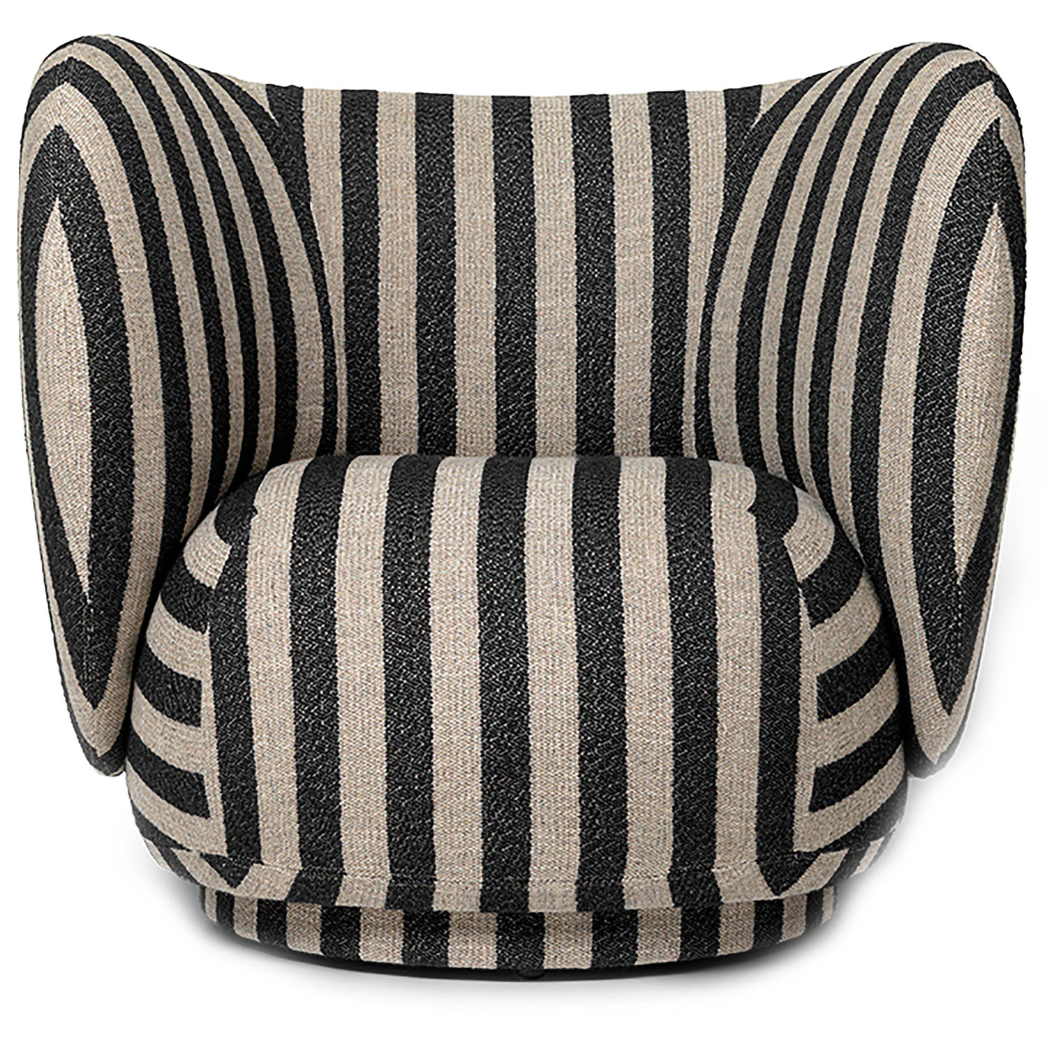 ferm living rico loungefåtölj louisiana sand / - ull svart