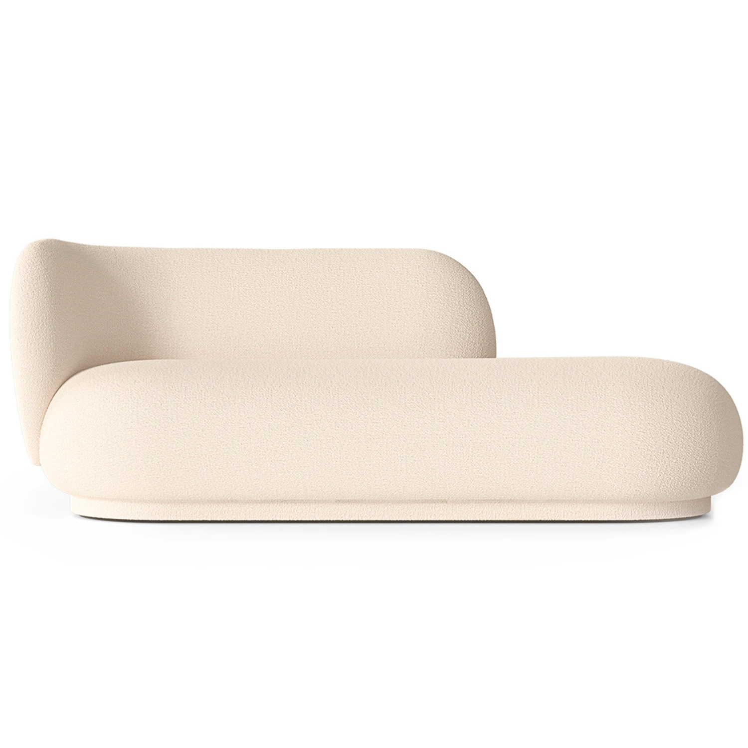ferm living rico wool boucle divan vänster - hörnsoffor & divansoffor ullbouclé off-white