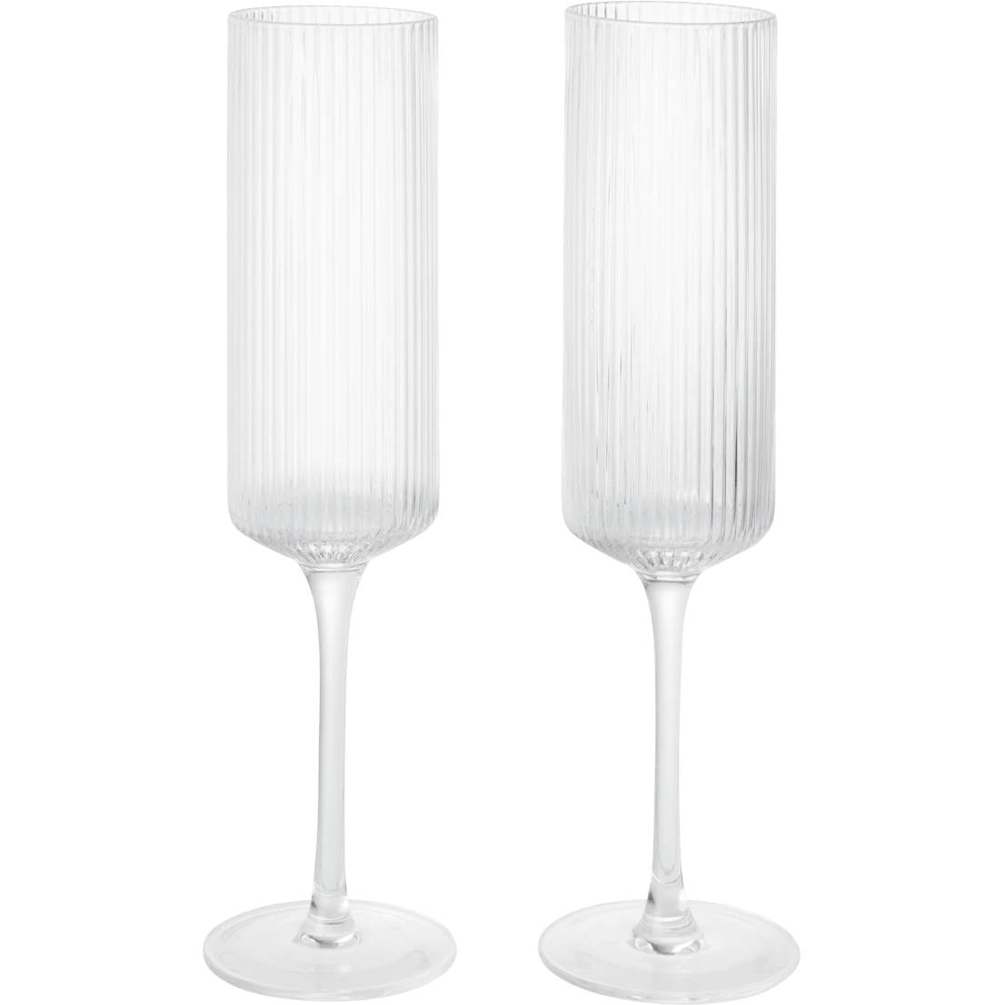 Ferm Living Ripple Champagneglas 2-pack - Champagneglas Munbl&aring;st Glas Klar