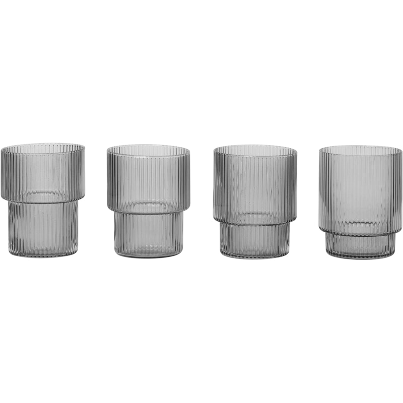 Ripple Glas 4-pack 6 cl, Smoked Grey