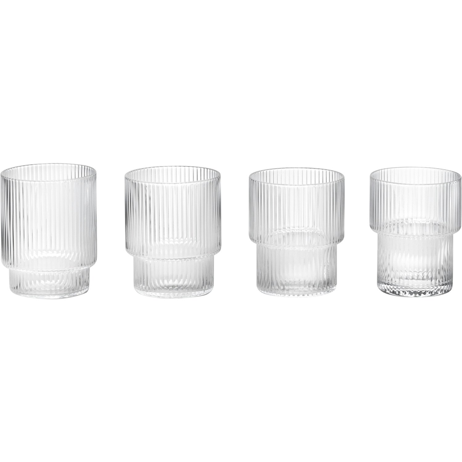 Ferm Living Ripple Glas 4-pack 6 Cl - Snapsglas & Avecglas Munbl&aring;st Glas Klar