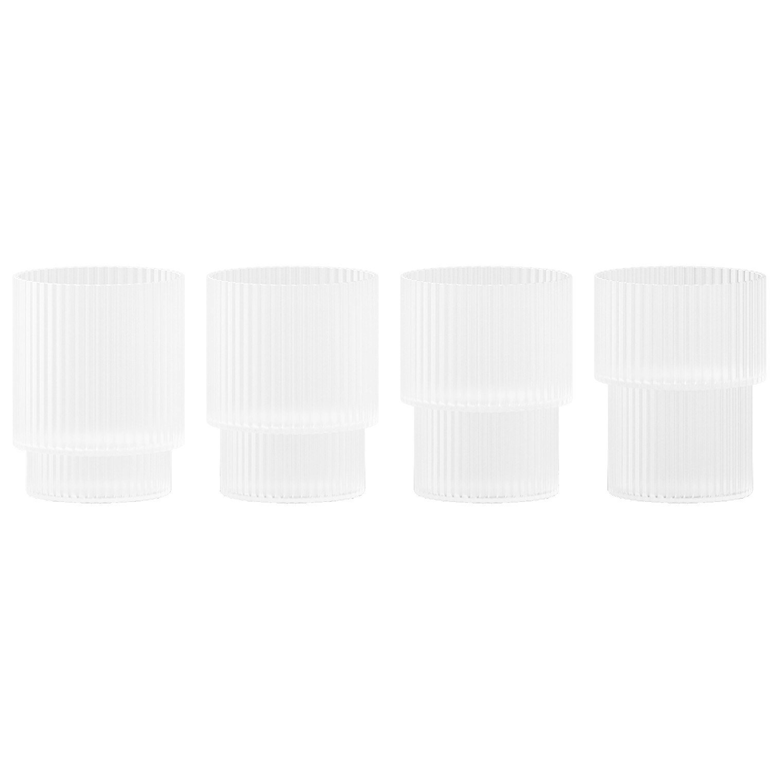Ferm Living Ripple Glas 4-pack 6 Cl Frosted - Snapsglas & Avecglas Munbl&aring;st Glas Frostad