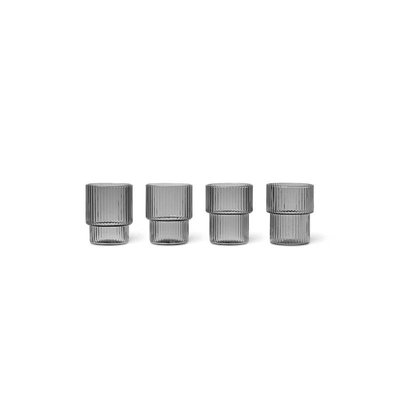Ripple Glas Small 6 cl 4-pack, Smoked Grey