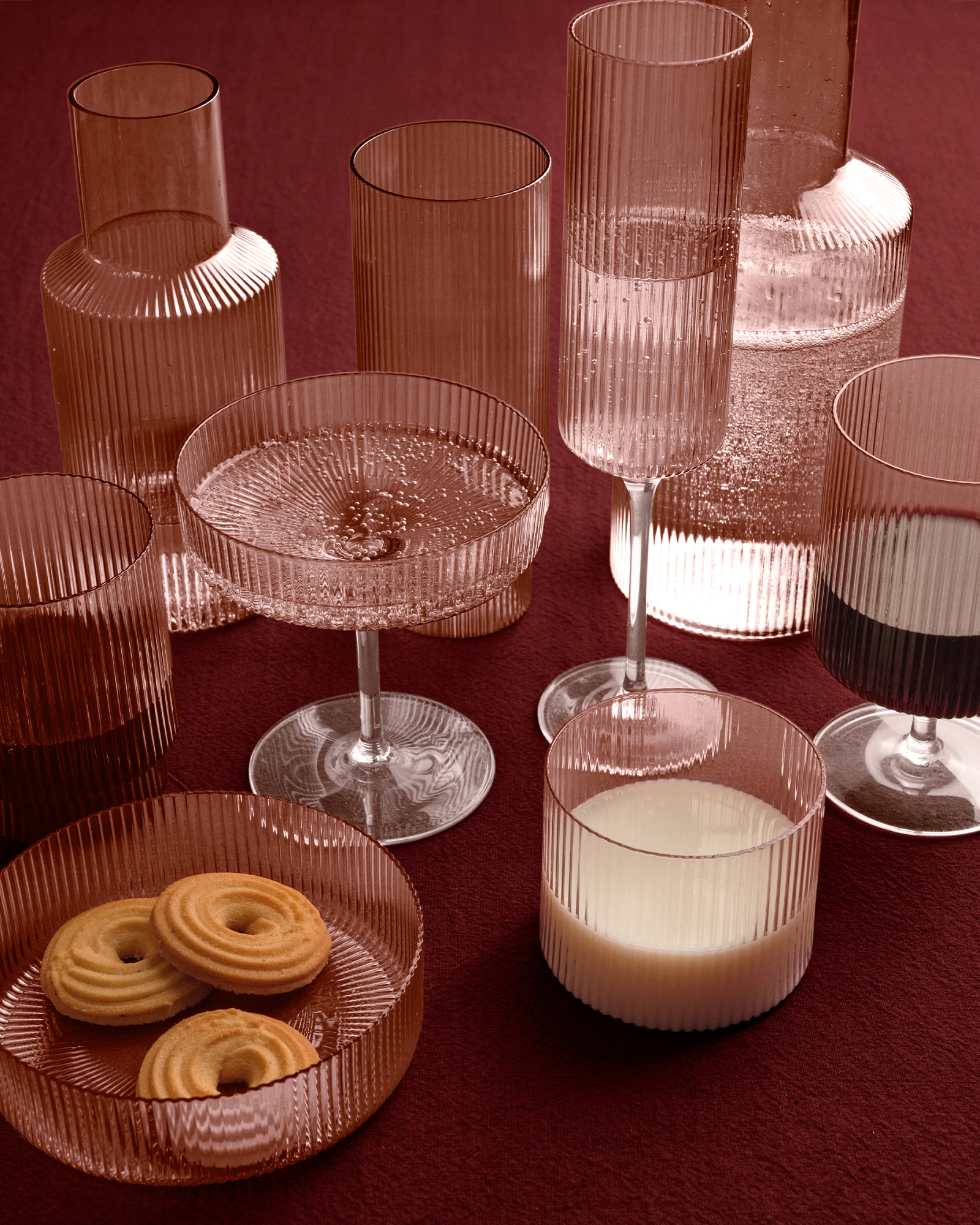 Ferm Living Ripple Highballglas 2-pack, blush från Ferm Living, bild 3