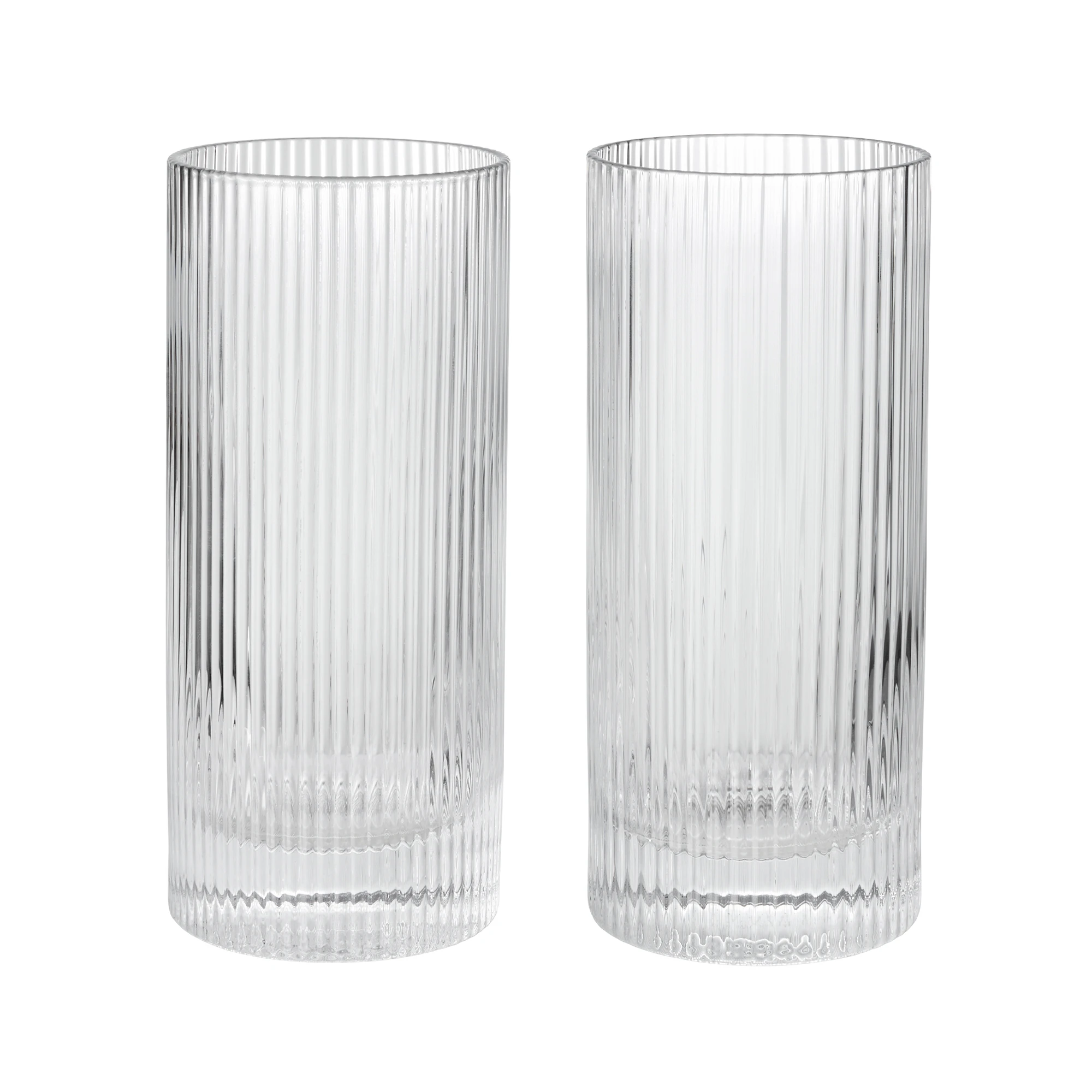 Ferm Living Ripple Highballglas 2-pack - Highballglas & Longdrinkglas Munbl&aring;st Glas Klar