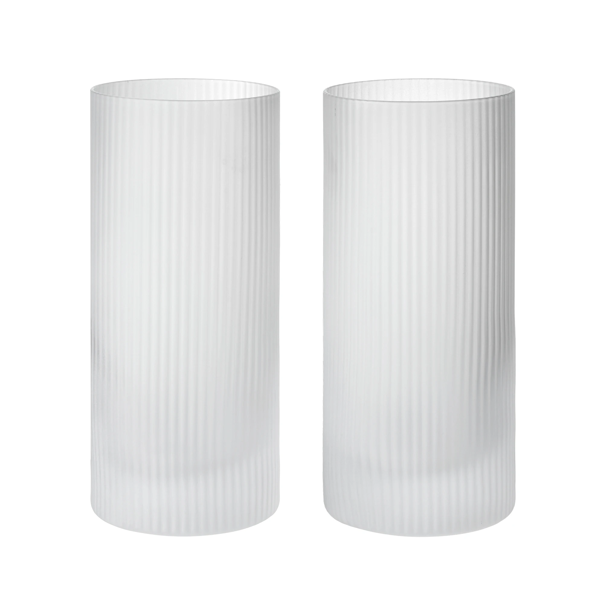 Ferm Living Ripple Highballglas 2-pack Frosted - Highballglas & Longdrinkglas Munbl&aring;st Glas Frostad