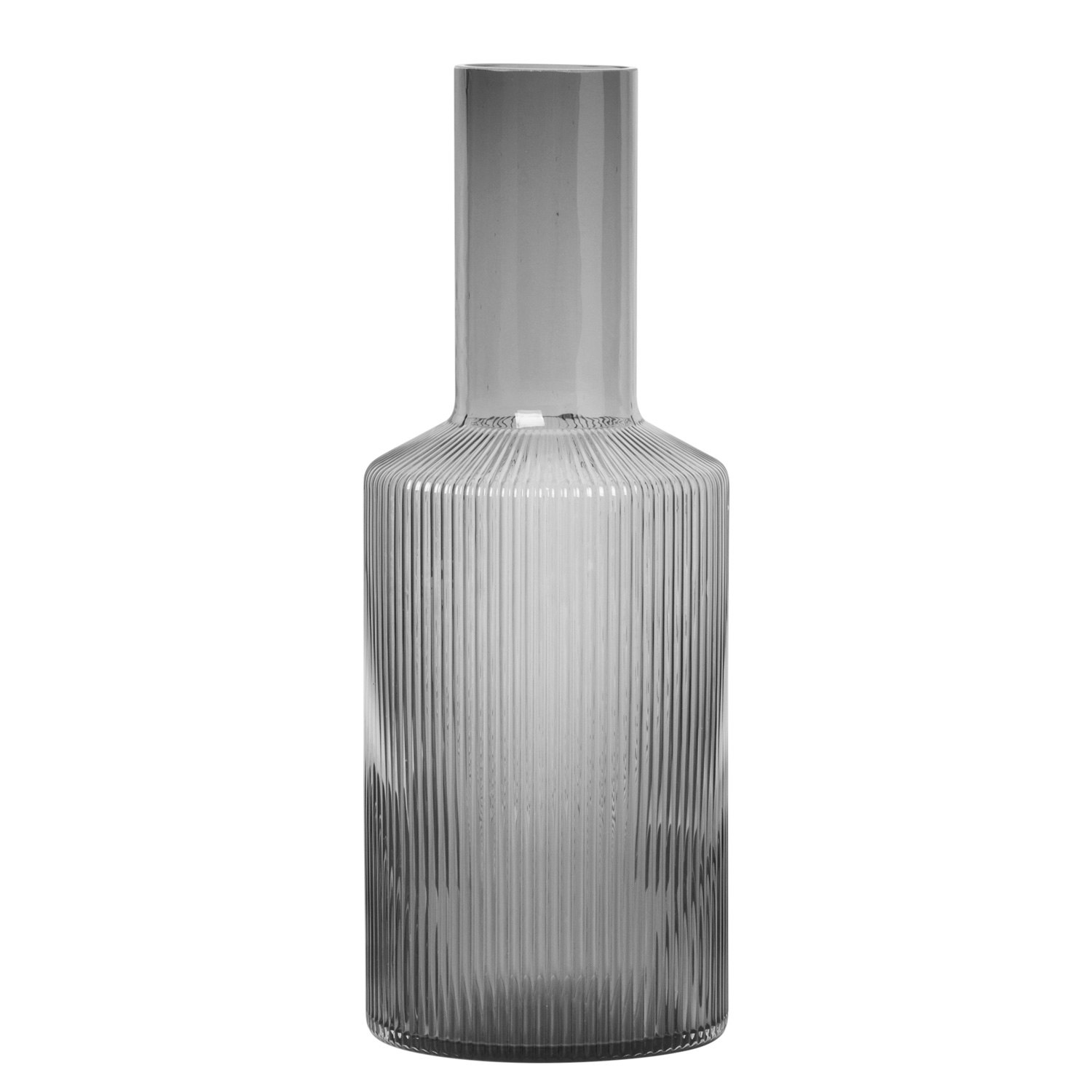Ferm Living Ripple Karaff 1 L Smoked Grey - Vattenkaraffer & Vattenkannor Munbl&aring;st Glas R&ouml;kgr&aring;