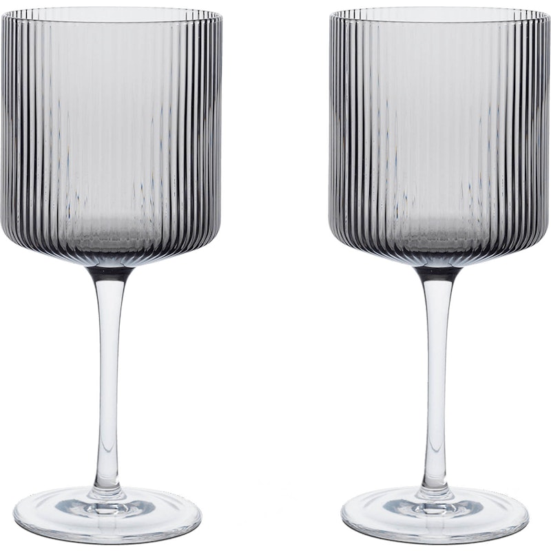 Ripple Rödvinsglas 2-pack, Smoked Grey